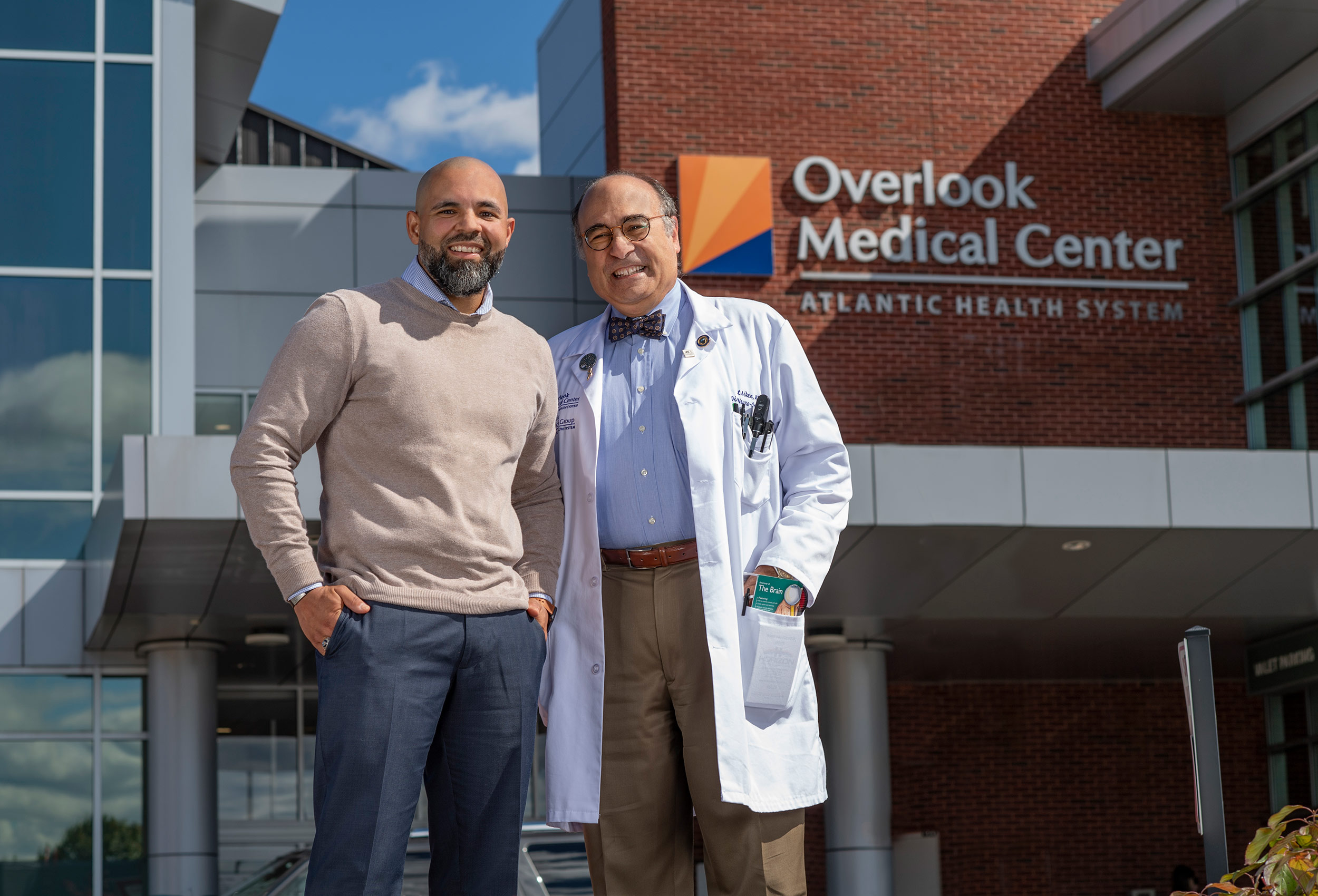 Dr. Aiken and patient Ray_Arponte  at Overlook Medical Center entrance