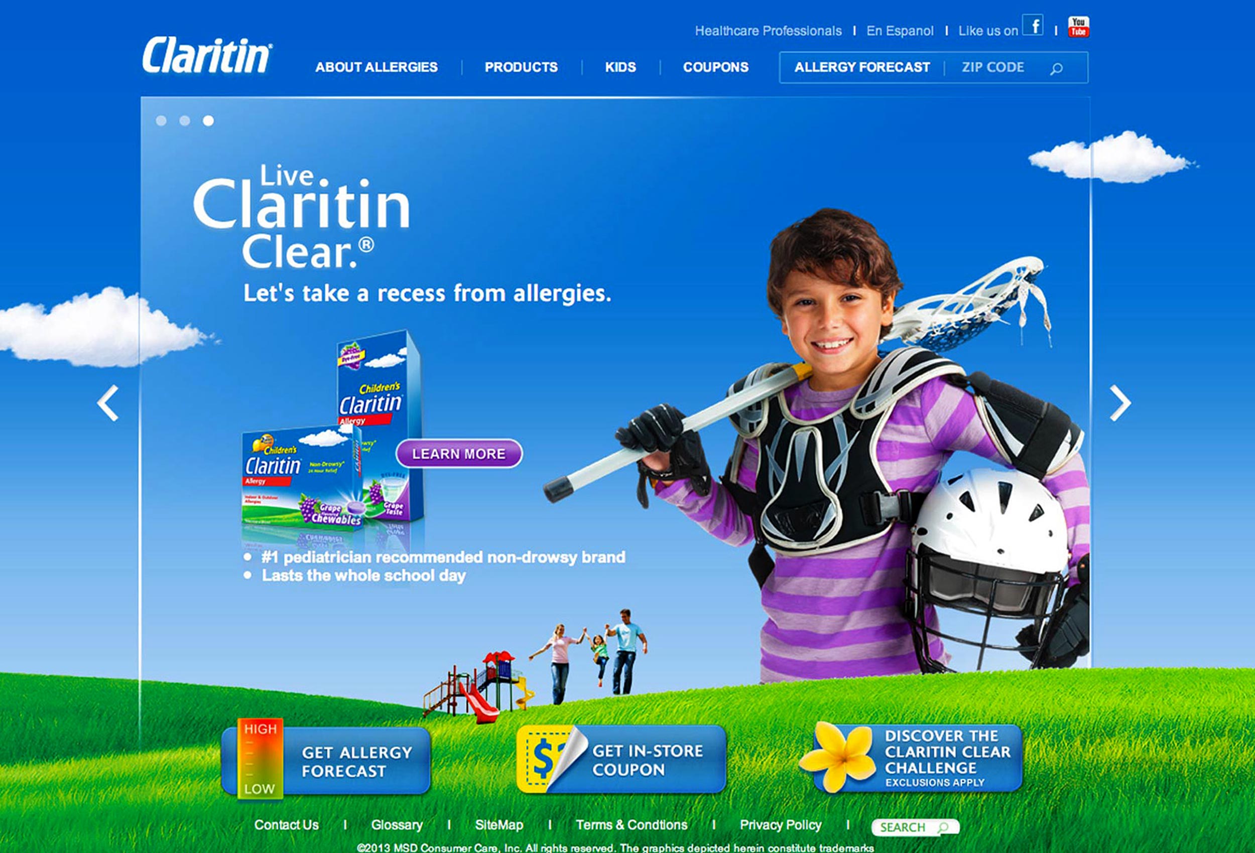 Screen grab from Claritin Kids chewables website