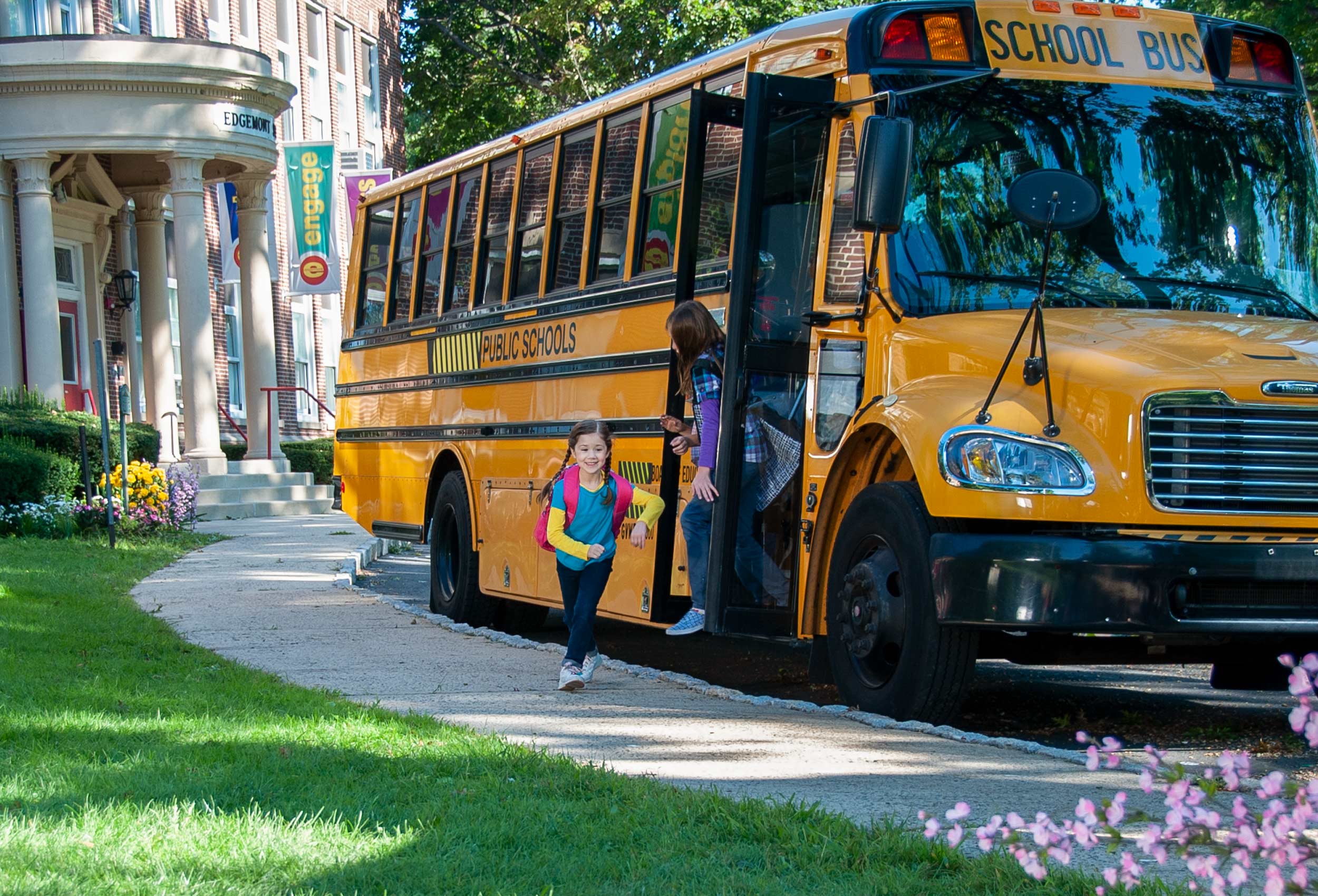 Girl runs off school bus for Children